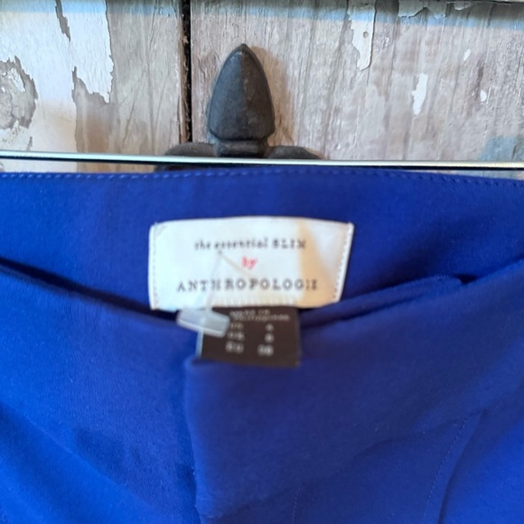 Anthropologie Blue The Essential Slim Knit Ankle Zip Trouser Pants Size 4 - Picture 4 of 7